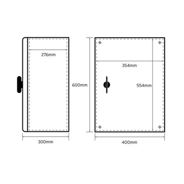 Niglon 600 x 400 x 300mm IP66 Mild Steel Enclosure