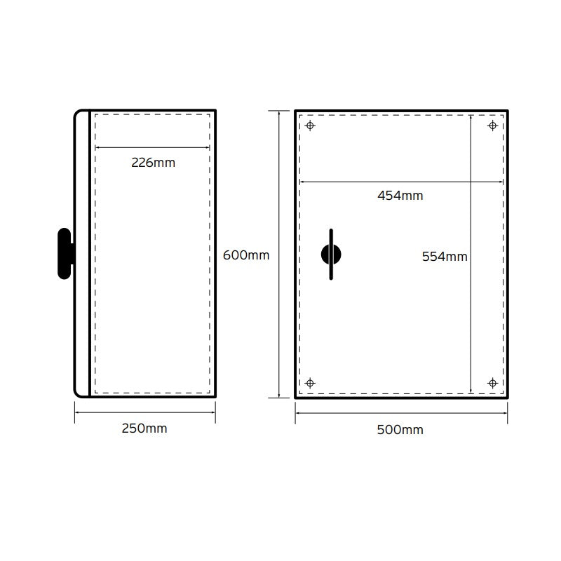 Niglon 600 x 500 x 250mm IP66 Mild Steel Enclosure