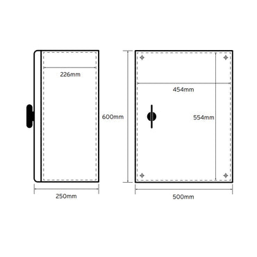 Niglon 600 x 500 x 250mm IP66 Mild Steel Enclosure