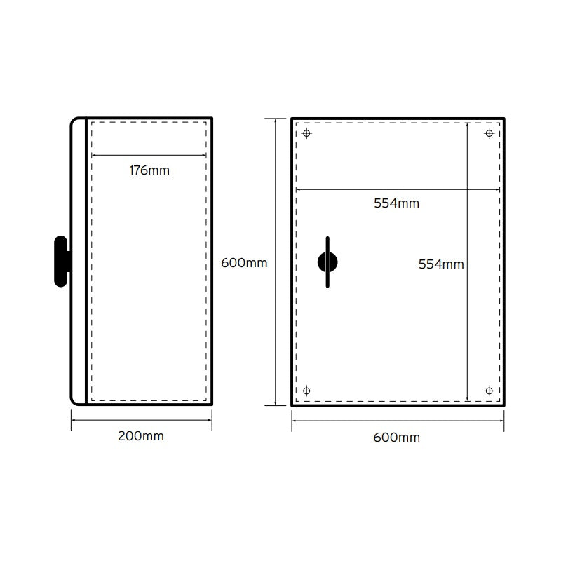 Niglon 600 x 600 x 200mm IP66 Mild Steel Enclosure