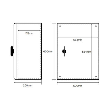 Niglon 600 x 600 x 200mm IP66 Mild Steel Enclosure