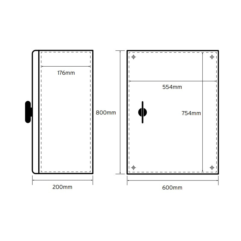 Niglon 800 x 600 x 200mm IP66 Mild Steel Enclosure