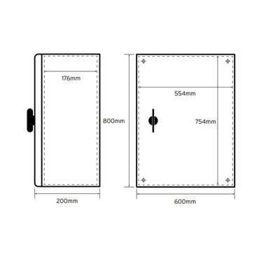 Niglon 800 x 600 x 200mm IP66 Mild Steel Enclosure