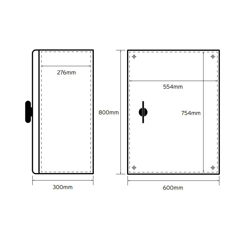 Niglon 800 x 600 x 300mm IP66 Mild Steel Enclosure