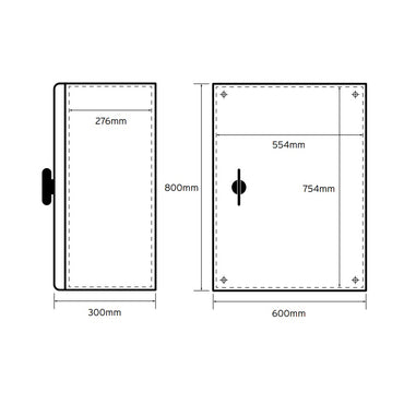 Niglon 800 x 600 x 300mm IP66 Mild Steel Enclosure
