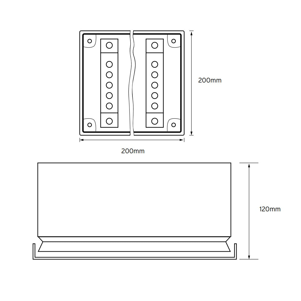 Niglon Mild Steel Terminal Box 200mm x 200mm x 120mm