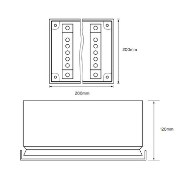 Niglon Mild Steel Terminal Box 200mm x 200mm x 120mm