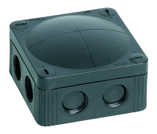 Wiska COMBI 308/5 BK Polypropylene 85 x 85 x 51mm Enclosure Black (with 5 Pole Terminal)