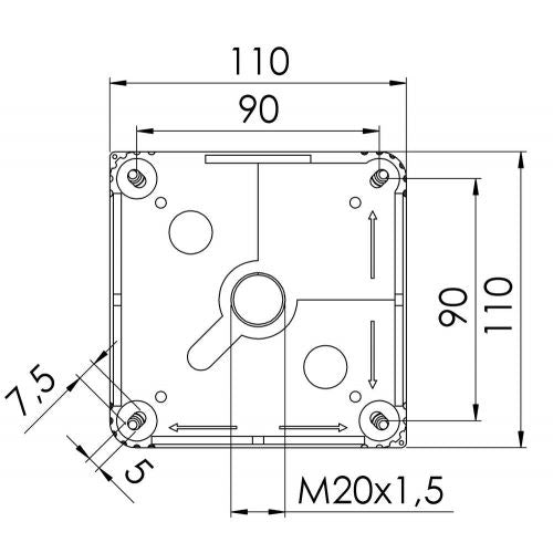 Wiska COMBI 607/5 BK Polypropylene 110 x 110 x 66mm Enclosure Black (with 5 Pole Terminal)