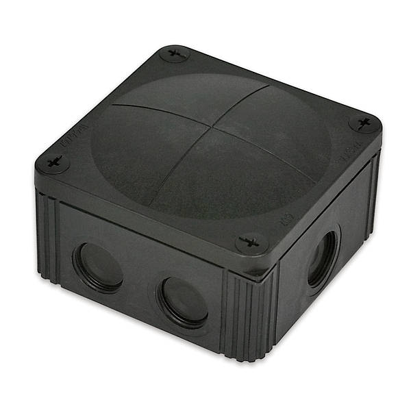 Wiska COMBI 607/5 BK Polypropylene 110 x 110 x 66mm Enclosure Black (with 5 Pole Terminal)