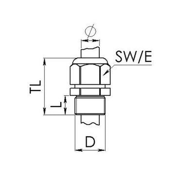 Wiska Sprint® GLP20 Cable Gland with locknut IP68 Black (10 Pack)