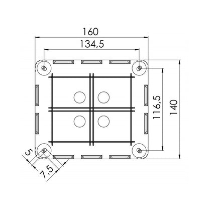 Wiska Combi 1210/5 BK Polypropylene 160 x 140 x 81mm Enclosure Black (with 5 Pole Terminal)
