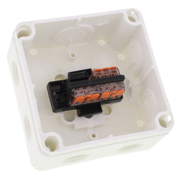 Wiska Combi 407 WH Polypropylene 95 x 95 x 60mm Enclosure White IP66 3x3 Pole Wago Connectors