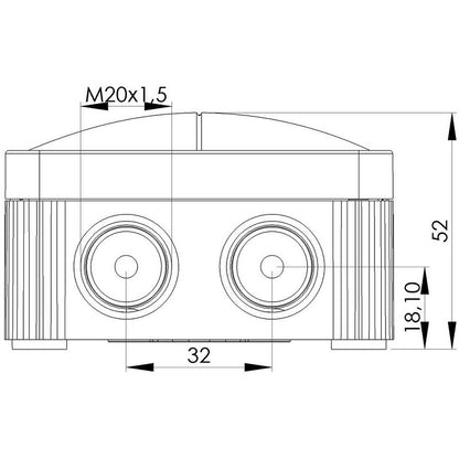 Wiska Combi 206 BK Polypropylene 85 x 49 x 51mm Enclosure Black IP66 3x3 Pole Wago Connectors