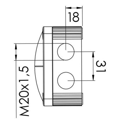 Wiska Combi 308 BK Polypropylene 85 x 85 x 51mm Enclosure Black IP66 3x3 Pole Wago Connectors