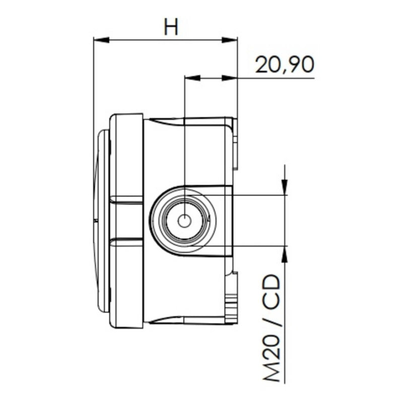 Wiska Combi 304 LG Polypropylene Ø 82 x 57mm Enclosure Grey IP66 3x3 Pole Wago Connectors