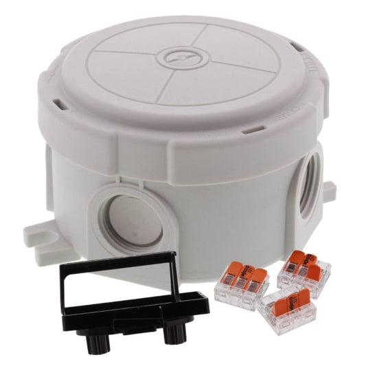 Wiska Combi 304 LG Polypropylene Ø 82 x 57mm Enclosure Grey IP66 3x3 Pole Wago Connectors