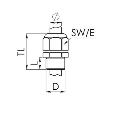 Wiska Sprint® GLP40 Cable Gland with locknut IP68 Black (Pack of 1)