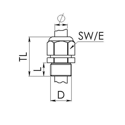 Wiska Sprint® GLP40 Cable Gland with locknut IP68 Black (Pack of 1)