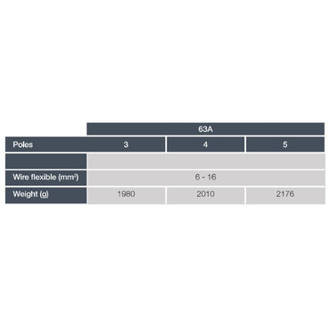 Famatel 63A 3P+E 6h 415V RCD Vertical Switched Sockets c/w 80A 30mA 4P RCD IP67 Red