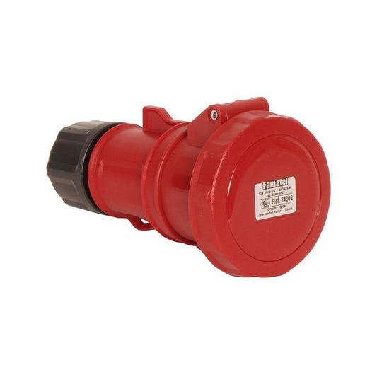 Famatel 32A 3P+E 6h 415V Coupler IP67 Red