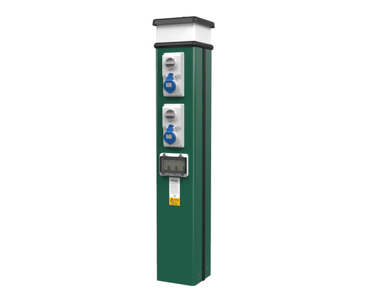 Rolec 18th Edition Classic Touring Bollard 1000mm 3 Way 16A Interlock Socket + Water Tap