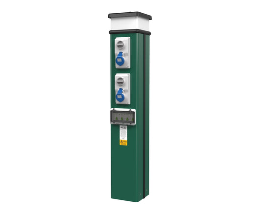 Rolec 18th Edition Classic Touring Bollard 1000mm 4 Way 16A Interlock Socket + Water Tap