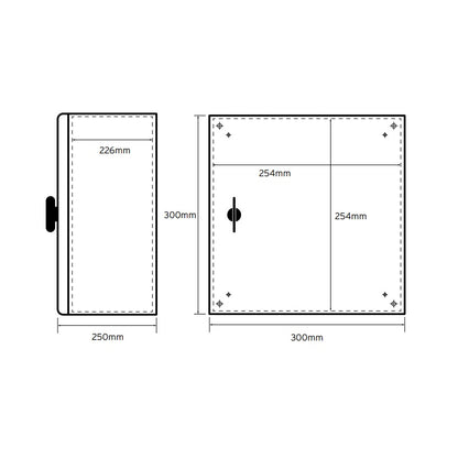 Niglon 300 x 300 x 250mm IP66 Mild Steel Enclosure