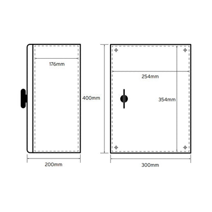 Niglon 400 x 300 x 200mm IP66 Mild Steel Enclosure