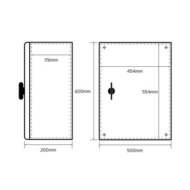 Niglon 600 x 500 x 200mm IP66 Mild Steel Enclosure