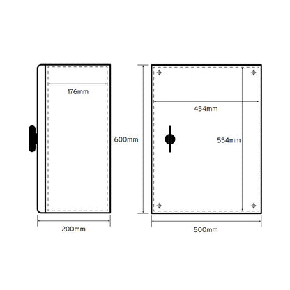 Niglon 600 x 500 x 200mm IP66 Mild Steel Enclosure