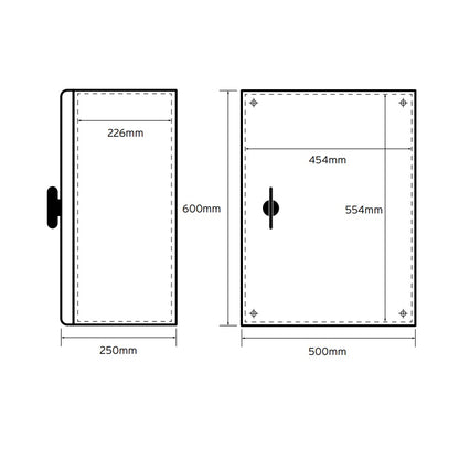Niglon 600 x 500 x 250mm IP66 Mild Steel Enclosure