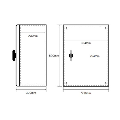 Niglon 800 x 600 x 300mm IP66 Mild Steel Enclosure