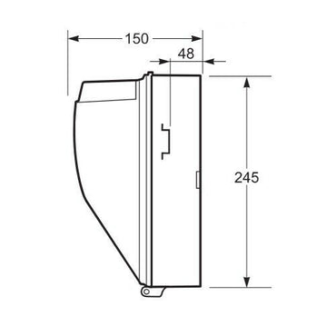 Famatel Compact 18th Edition Caravan Hook Up 1 x 16A 2P+E Switched Interlocked Outlet c/w 1 x 16A DP 30mA RCBO